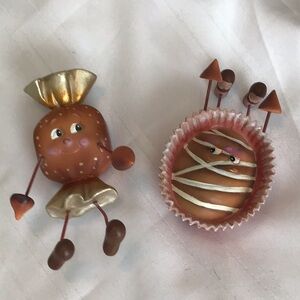 Whimsical sweet treats shelf sitters anthropomorphic set of 2